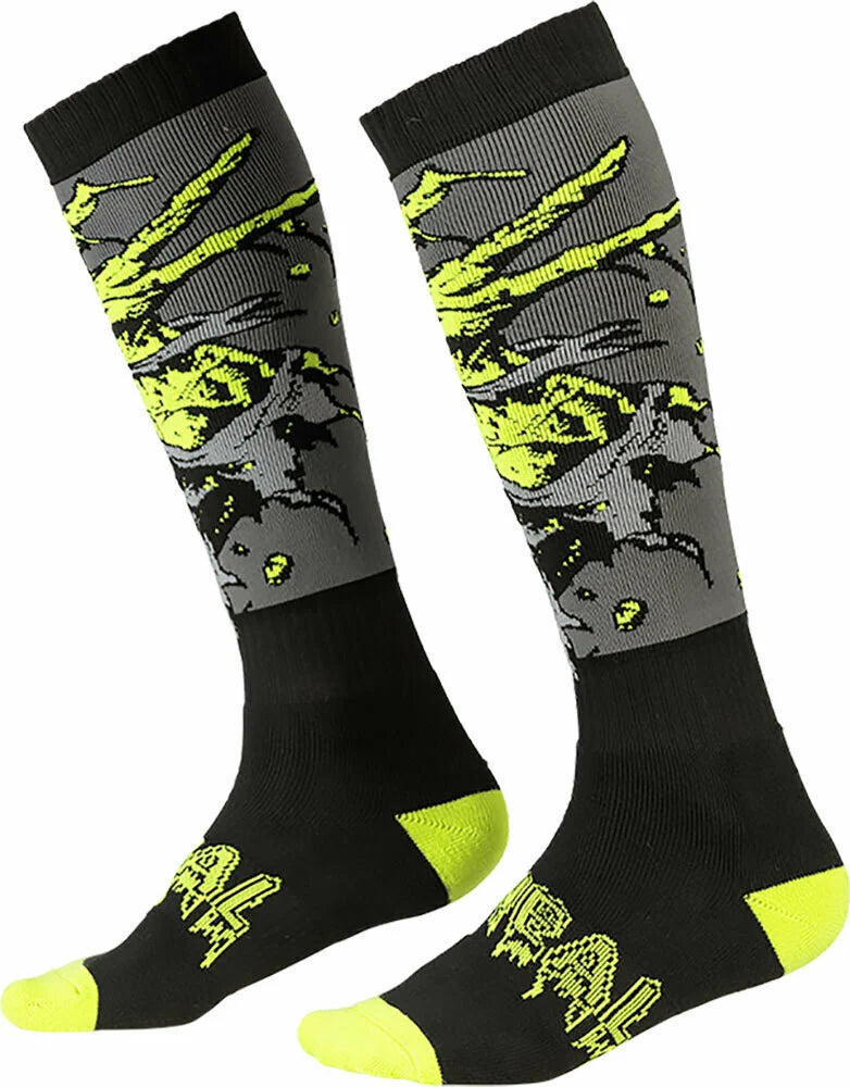 Sosete O'Neal Pro MX Zombie negru/verde (one size)