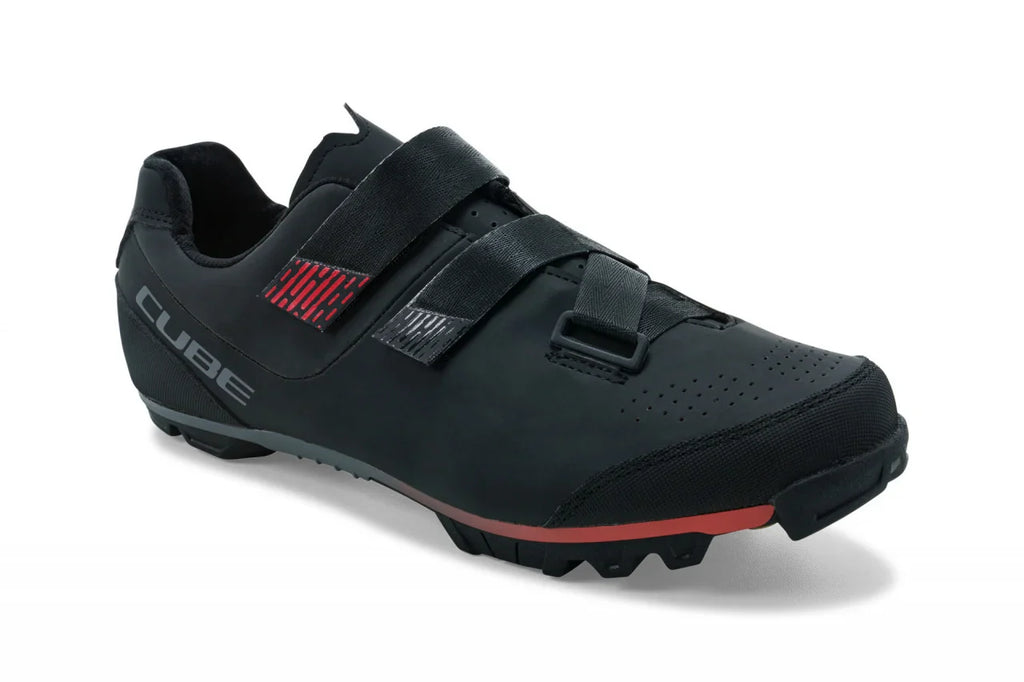 Pantofi Ciclism Cube Shoes Mtb Peak Negru/Rosu