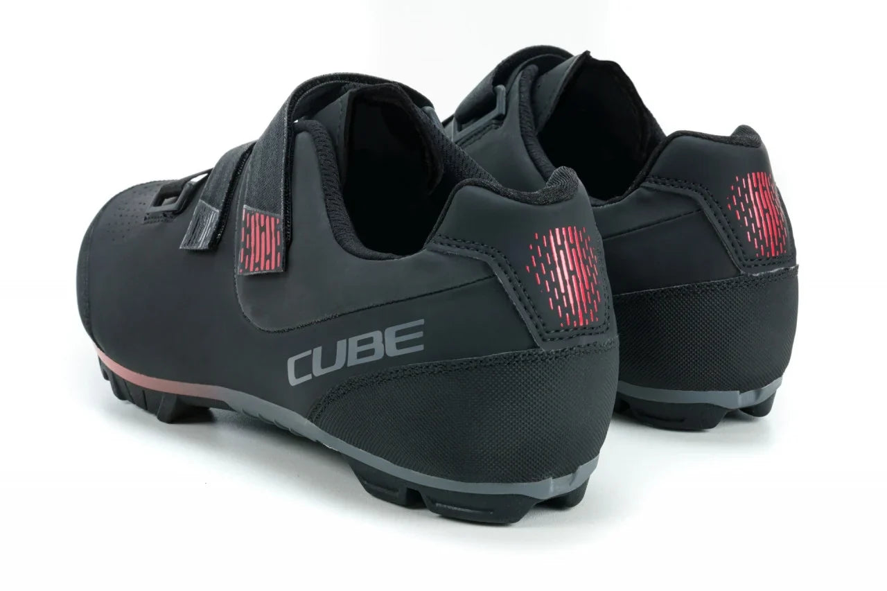 Pantofi Ciclism Cube Shoes Mtb Peak Negru/Rosu
